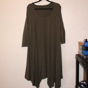 Torrid Green Sharkbite Hem Dress Sz 2